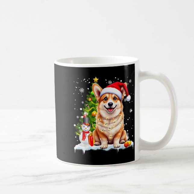 Christmas Dog Corgi Santa Xmas Wiener Women Men Ki Coffee Mug (Right)