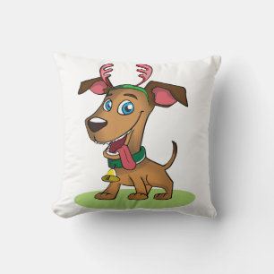 Christmas dog cushion