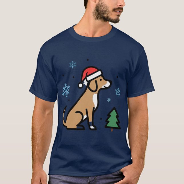 Christmas Dog Cute Santa Puppyee Merry Woofmas Hol T-Shirt (Front)