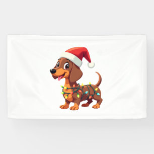 Christmas Dog Dachshund Santa Xmas Wiener 3 Banner