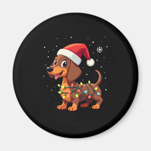 Christmas Dog Dachshund Santa Xmas Wiener 3 Magnet