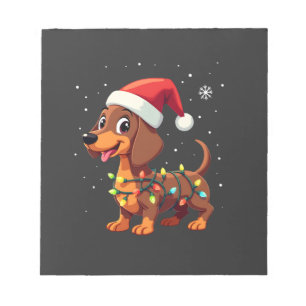 Christmas Dog Dachshund Santa Xmas Wiener 3 Notepad