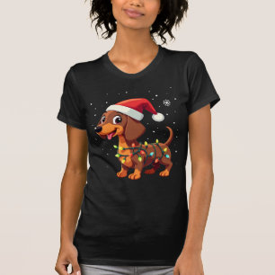 Christmas Dog Dachshund Santa Xmas Wiener 3 T-Shirt