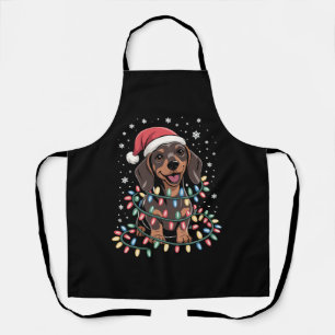 Christmas Dog Dachshund Santa Xmas Wiener Apron
