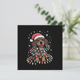 Christmas Dog Dachshund Santa Xmas Wiener Holiday Card