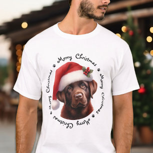 Christmas Dog Festive Chocolate Labrador Retriever T-Shirt