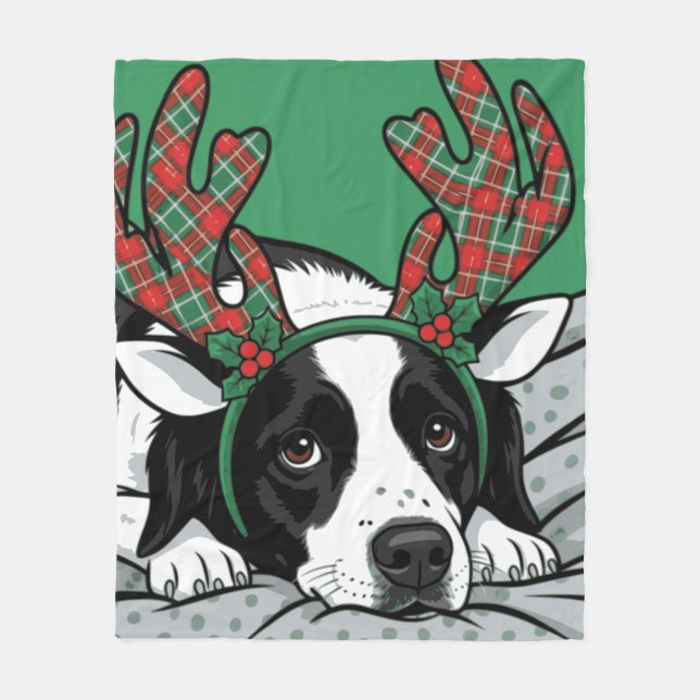 Christmas Dog Fleece Blanket (Front)