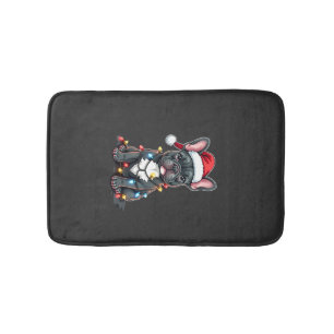 Christmas Dog French Bulldog Xmas Frenchie 3 Bath Mat