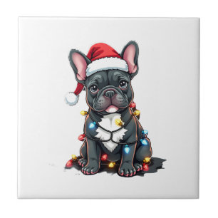Christmas Dog French Bulldog Xmas Frenchie 3 Tile