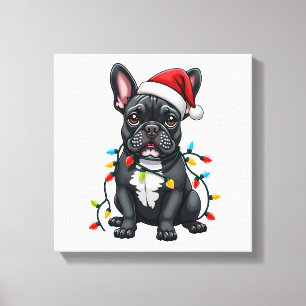 Christmas Dog French Bulldog Xmas Frenchie Canvas Print