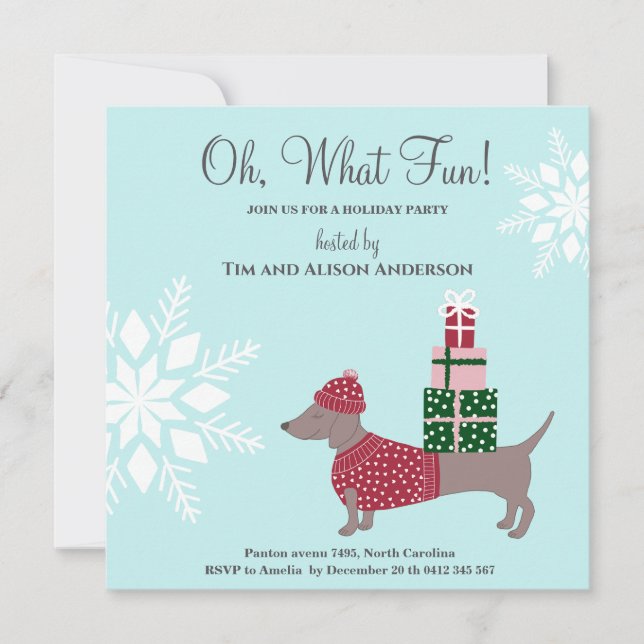 Christmas dog gift Winter Holyday Party  Invitation (Front)