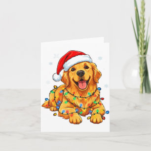 Christmas Dog Golden Retriever Lights Xmas  Card