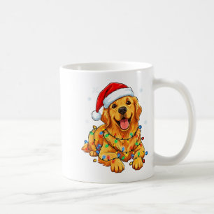 Christmas Dog Golden Retriever Lights Xmas  Coffee Mug