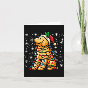Christmas Dog Goldendoodle Santa Cute Xmas Men Wom Card
