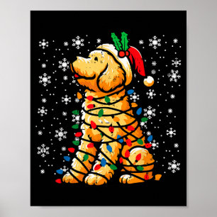 Christmas Dog Goldendoodle Santa Cute Xmas Men Wom Poster