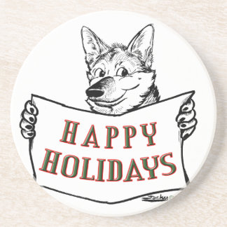 Christmas Dog: Happy Holidays! Coaster