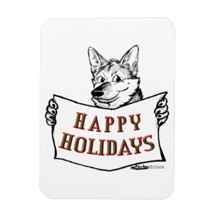Christmas Dog: Happy Holidays! Magnet
