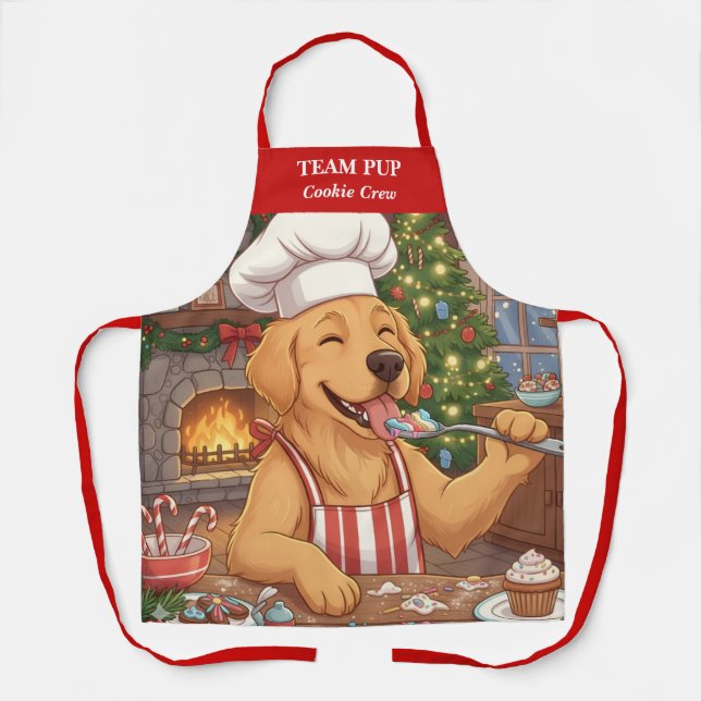 Christmas Dog Holiday Baking Apron (Front)