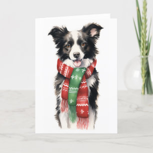Christmas Dog, Holiday Border Collie BLANK