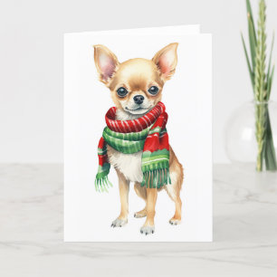 Christmas Dog, Holiday Chihuahua BLANK  Card