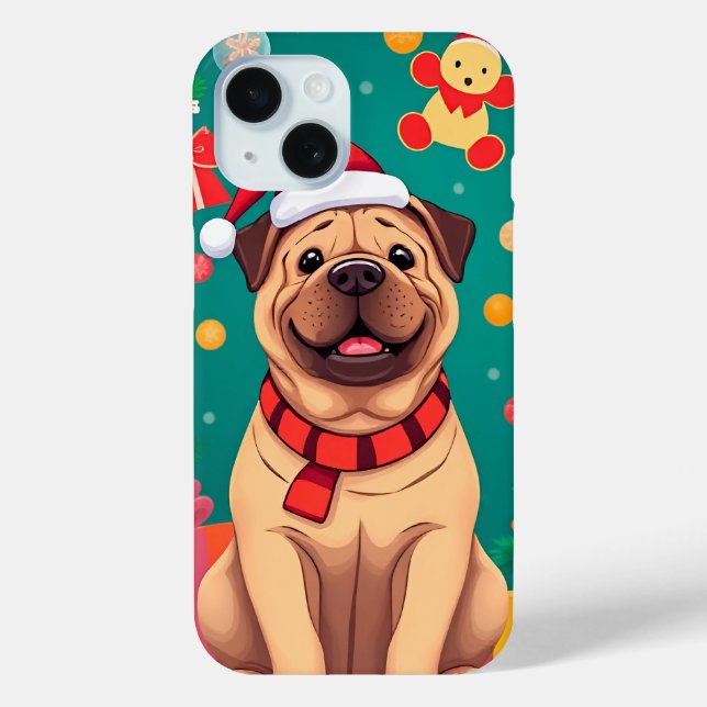 Christmas Dog Holiday Everyday Use Protection Case-Mate iPhone Case (Back)