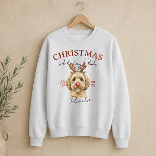 Christmas Dog Illustration Holiday Club Sweatshirt
