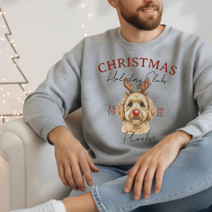Christmas Dog Illustration Holiday Club Sweatshirt