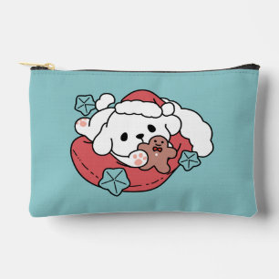 Christmas Dog in Santa Hat – Holiday Cheer for Pet Accessory Pouch