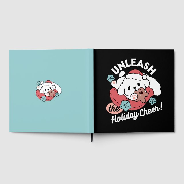 Christmas Dog in Santa Hat – Holiday Cheer for Pet Guest Book (Full)