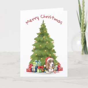Christmas Dog In Tangled Holiday Lights Card