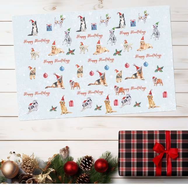 Christmas Dog Lover Happy Howlidays   Tissue Paper (Creator Uploaded)