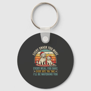 Christmas Dog Lovers Snack Watching Key Ring