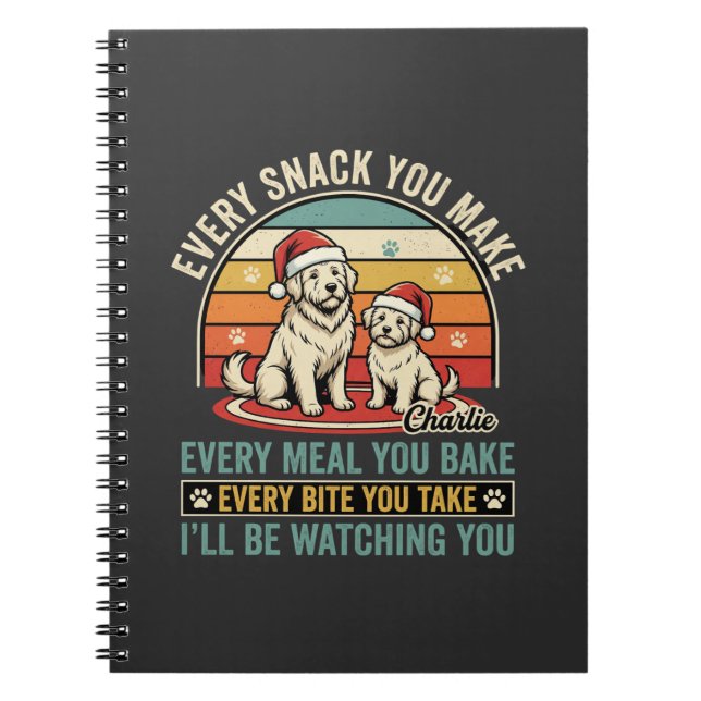 Christmas Dog Lovers Snack Watching Notebook (Front)