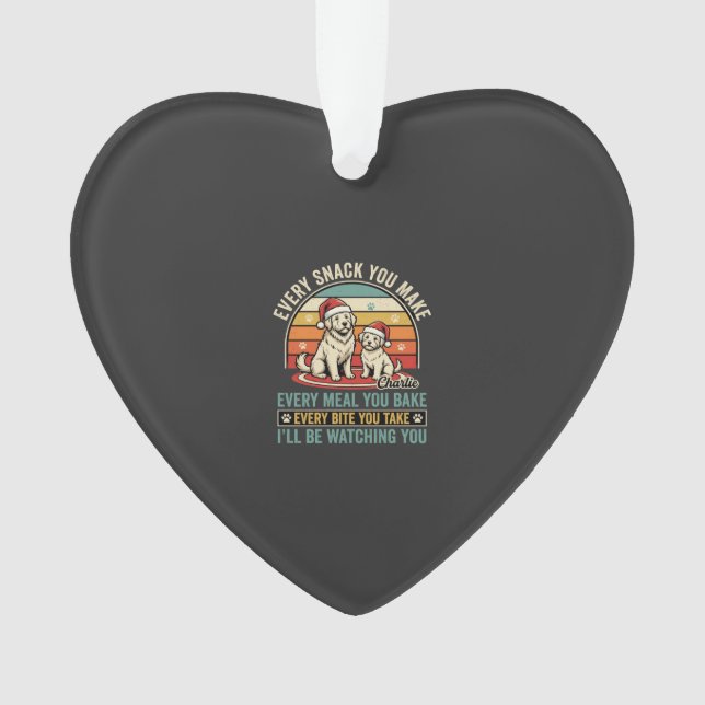 Christmas Dog Lovers Snack Watching Ornament (Front)