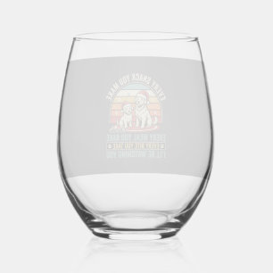 Christmas Dog Lovers Snack Watching Stemless Wine Glass