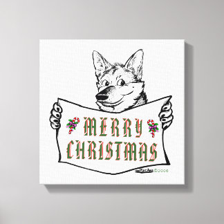 Christmas Dog: Merry Christmas! Canvas Print
