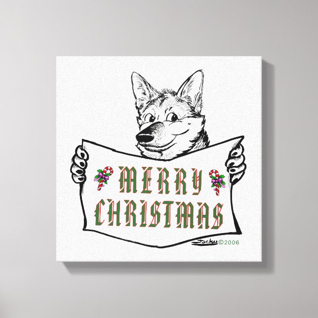 Christmas Dog:  Merry Christmas! Canvas Print (Front)