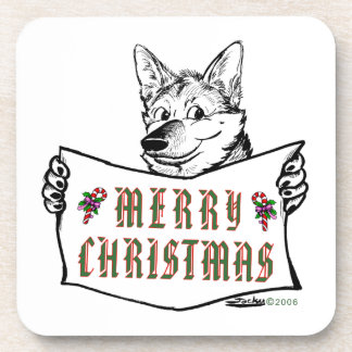 Christmas Dog: Merry Christmas! Coaster