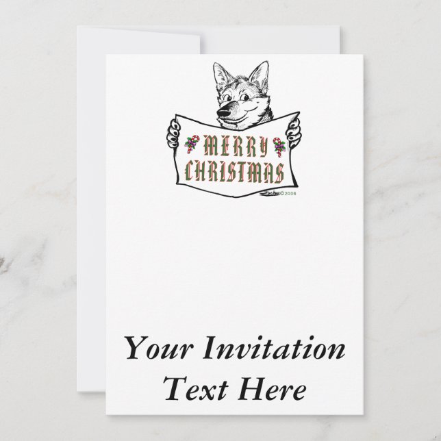 Christmas Dog:  Merry Christmas! Invitation (Front)