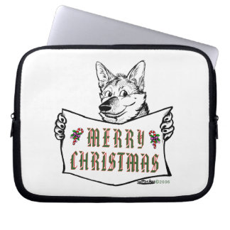 Christmas Dog: Merry Christmas! Laptop Sleeve