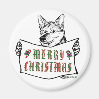 Christmas Dog:  Merry Christmas! Magnet