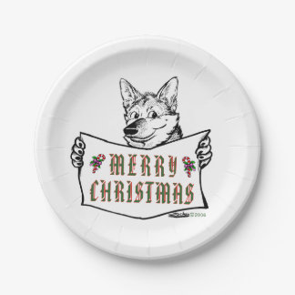 Christmas Dog: Merry Christmas! Paper Plate