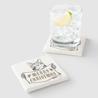 Christmas Dog: Merry Christmas! Stone Coaster