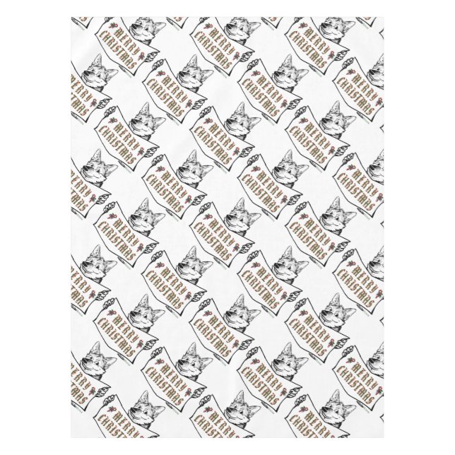 Christmas Dog:  Merry Christmas! Tablecloth (Front)