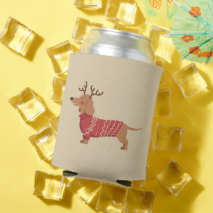 Christmas Dog Owner Dachshund Gift Holiday Xmas  Can Cooler