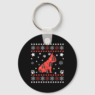 Christmas Dog Pattern French Bulldog Owner 1 Key Ring