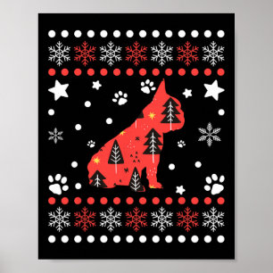 Christmas Dog Pattern French Bulldog Owner 1  Poster