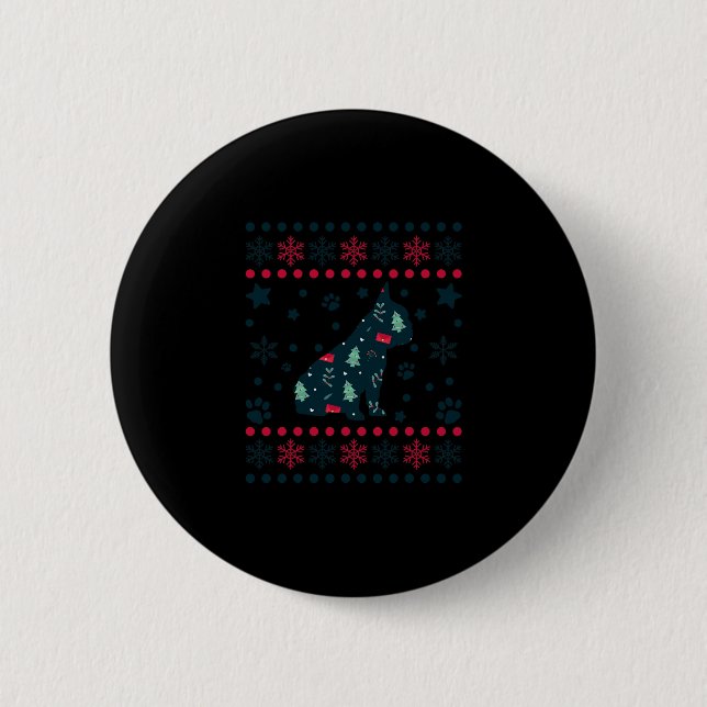 Christmas Dog Pattern French Bulldog Owner  6 Cm Round Badge (Front)