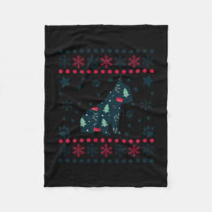 Christmas Dog Pattern French Bulldog Owner  Fleece Blanket