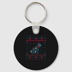 Christmas Dog Pattern French Bulldog Owner Key Ring